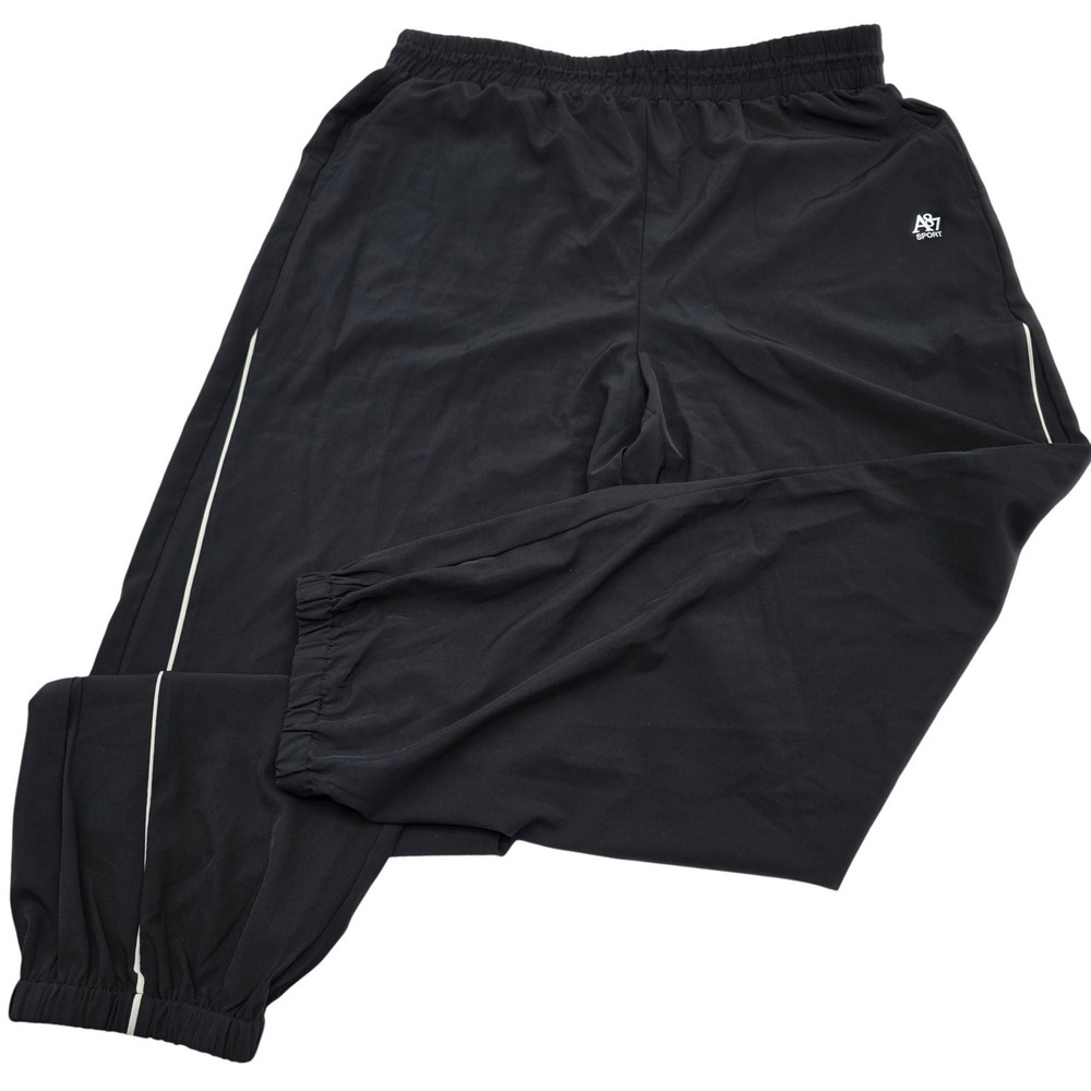 Aeropostale Sport Track Pants Mens XL‎ Black Side Stripe Joggers